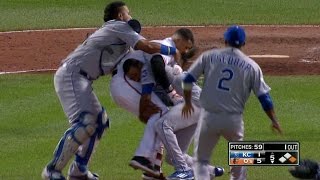 KCBAL Benches clear after Machados hitbypitch [upl. by Tansey]