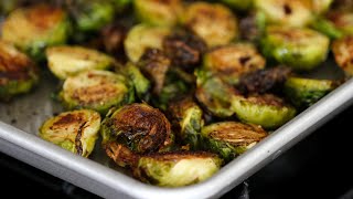 Crispy Charred Roasted Brussel Sprouts With Balsamic Vinegar Recipe [upl. by Cirred41]