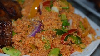 How to make luxurious gari fortor My Royal Gari Jollof recipe [upl. by Hayalat]