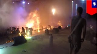 New video from Taiwans deadly Formosa Water Park fire  TomoNews [upl. by Ynot1]