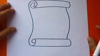 Como dibujar un pergamino paso a paso  How to draw a scroll [upl. by Elttil722]