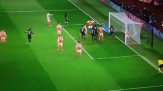 Lucas Moura Header Goal  Arsenal vs Paris SaintGermain 22  UCL 23112016 [upl. by Ennaj]