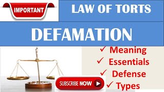 Defamation in Tort Law Meaning Essentials Types amp Defenses [upl. by Anerul477]