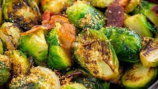 Sauteed Brussels Sprouts in Bacon [upl. by Aldon]