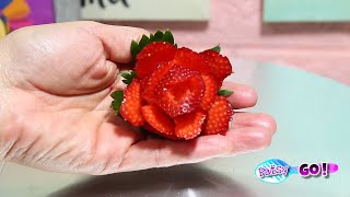 Como hacer una ROSA CON UNA FRESA 🍓🌹 STRAWBERRY ROSE TUTORIAL [upl. by Wing]