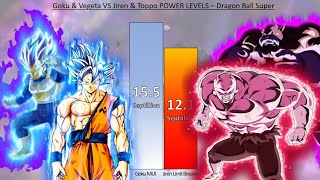 Goku amp Vegeta VS Jiren amp Toppo POWER LEVELS  Dragon Ball Super [upl. by Zolnay953]