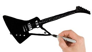 How to Draw Electric Guitar Easy Art Tutorial [upl. by Conway665]