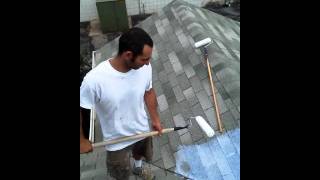 How to seal amp waterproof roof with a clear elastomeric [upl. by Atalanti367]