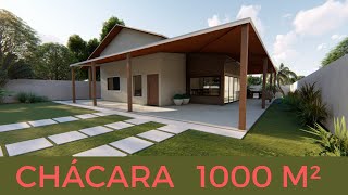 Projeto de Chácara  Casa de Campo com Piscina  CHÁCARA 1000 Metros [upl. by Macegan]