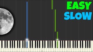 Clair de Lune  Debussy SLOW Easy Piano Tutorial SynthesiaSheet Music [upl. by Adiaros]