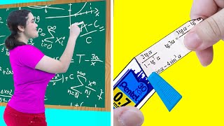 8 CRAZY WAYS TO SNEAK CHEAT SHEET INTO CLASS  FUNNY SCHOOL HACKS amp COOL SITUATIONS BY CRAFTY HACKS [upl. by Naihtsirc]