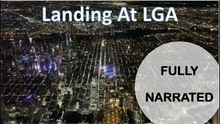 AMAZING Night Approach to LaGuardia Airport [upl. by Obadiah]