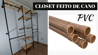 DIY Como fazer Closet estilo industrial Com cano de Pvc [upl. by Lekim636]