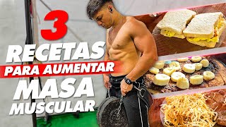 3 RECETAS para AUMENTAR MASA MUSCULAR Fáciles y Baratas [upl. by Paymar]