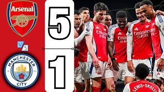 Arsenal vs Man City 51  Highlights  Premier League 2025 [upl. by Mosnar]