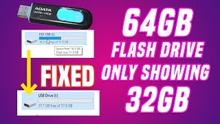 How to fixed 64GB Flash Drive only Showing 32GB problem [upl. by Aitnom]