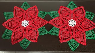 Pascuas de Navidad a crochet flor noche buena 🧶 [upl. by Neddie]