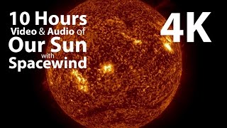 4K UHD 10 hours  The Sun amp Space Wind Audio  relaxing meditation nature [upl. by Lalla]