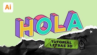 TUTORIAL  Letras 3D en Adobe Illustrator [upl. by Falo]