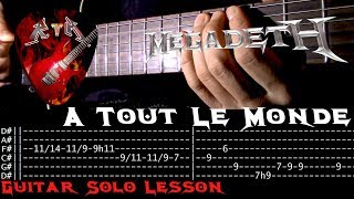 A Tout Le Monde Guitar Solo Lesson  Megadeth with tabs [upl. by Sedberry]