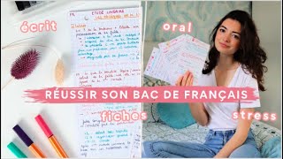 RÉUSSIR SON BAC DE FRANÇAIS  oral écrit fiches stress [upl. by Yearwood]