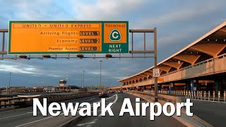 Driving thru Newark Liberty International Airport terminal A B C [upl. by Crocker]