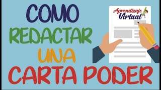 COMO REDACTAR UNA CARTA PODER [upl. by Wheelwright]