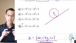 Equation of Circle from Tangent Exam Question [upl. by Lundberg]