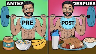 ¿Qué comer ANTES y DESPUÉS de hacer EJERCICIO para ganar MASA MUSCULAR [upl. by Corin]