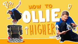 HOW TO OLLIE FROM FLAT TO 7 SKATEBOARDS HIGH [upl. by Edrock909]