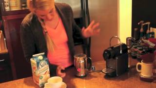 Nespresso Aeroccino Plus Frother Review Frothing Almond Milk [upl. by Gersham]