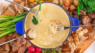 How To Make Cheese Fondue By Rachael [upl. by Barhos]